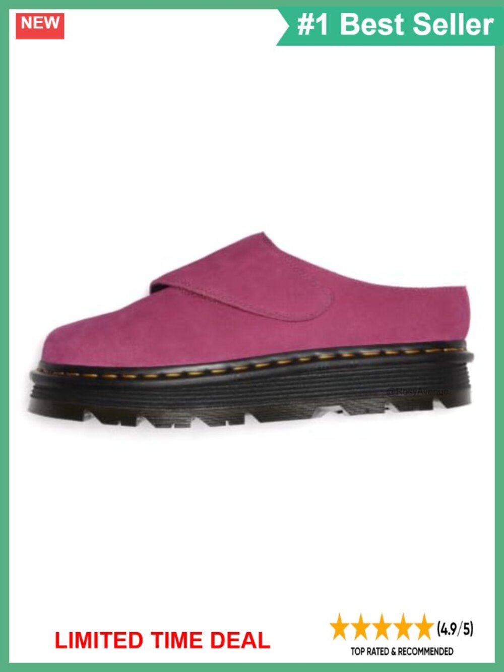 Zebzag Anywair Mule Suede Slip-On Platform Comfort Shoe